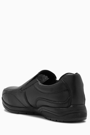 Black Leather Loafers (Older Boys)
